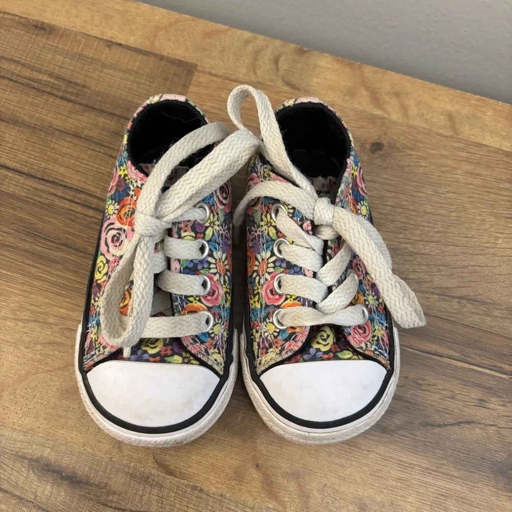 Converse Floral Print Low Top All Star Shoes Kids Sneakers Infant Baby Girl